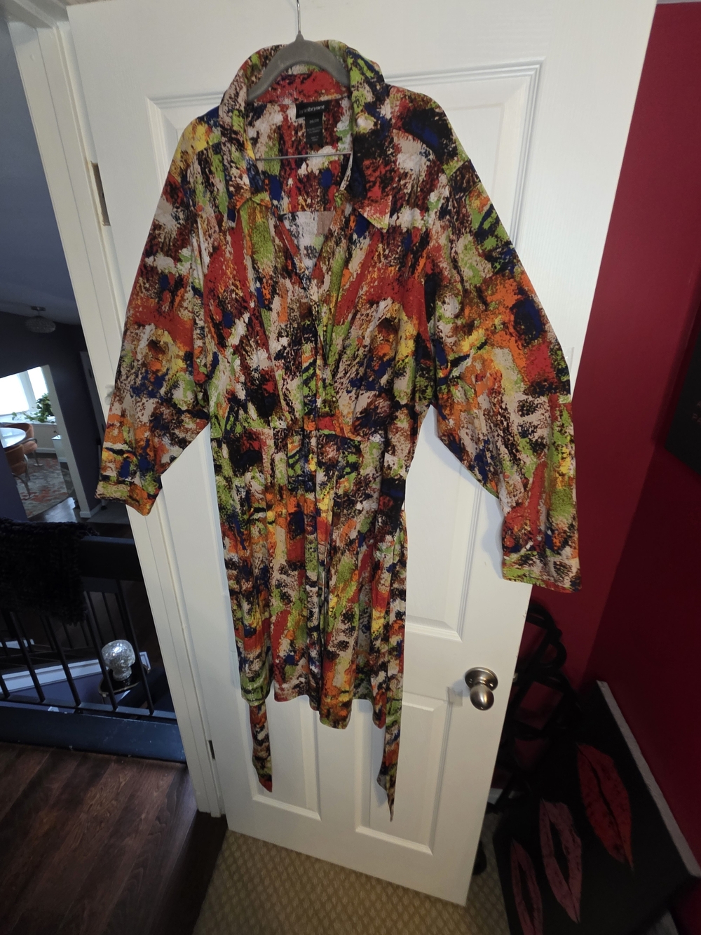 Lane Bryant Vibrant Multicolor Abstract Dress